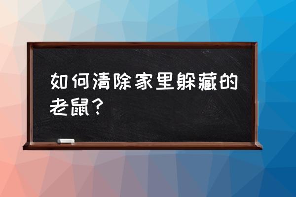 家庭怎样灭老鼠最有效 如何清除家里躲藏的老鼠？