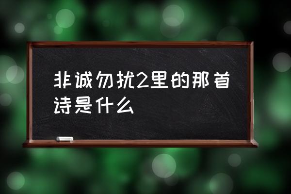 非诚勿扰的诗 非诚勿扰2里的那首诗是什么