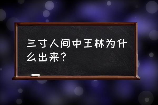 王林是怎么被发现的 三寸人间中王林为什么出来？