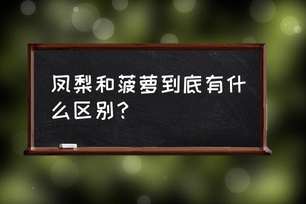 凤梨到底是不是菠萝 凤梨和菠萝到底有什么区别？