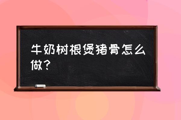 牛奶树根的煲汤做法与功效 牛奶树根煲猪骨怎么做？