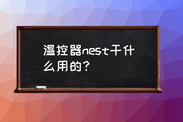 nest恒温控制器 温控器nest干什么用的？