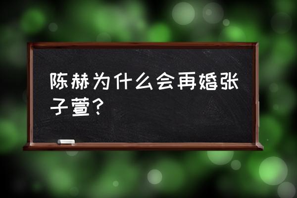 陈赫为什么选择张子萱 陈赫为什么会再婚张子萱？