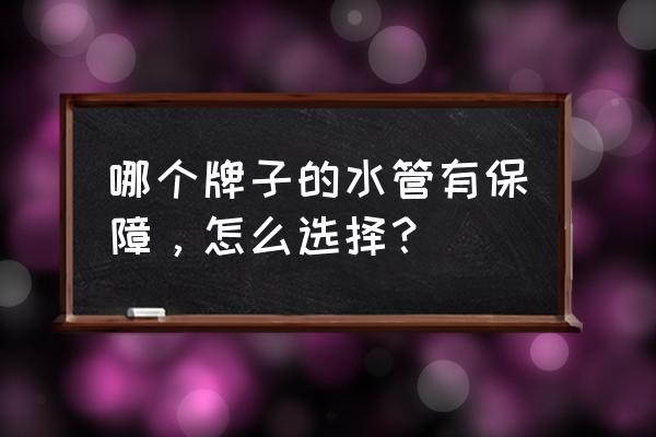 中国十大水管品牌2020年 哪个牌子的水管有保障，怎么选择？