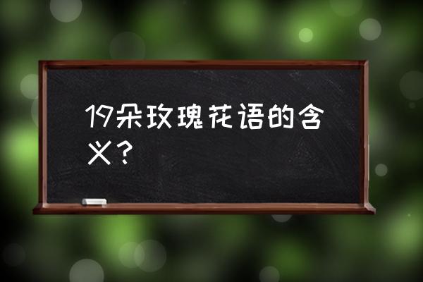 19朵玫瑰的含义 19朵玫瑰花语的含义？