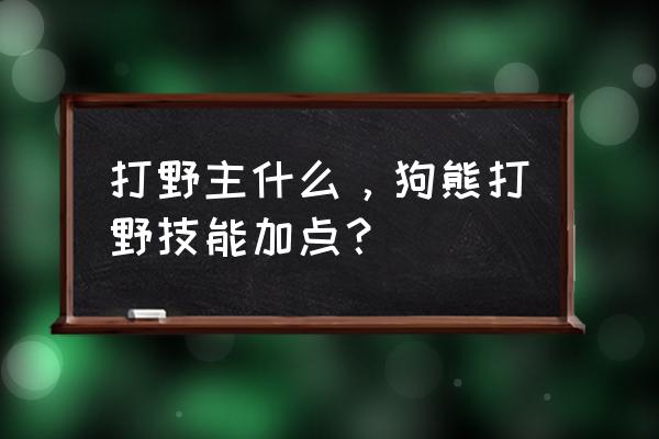 狗熊打野怎么玩 打野主什么，狗熊打野技能加点？