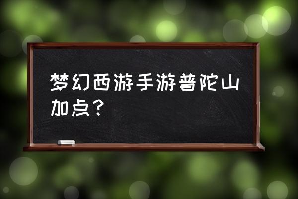 梦幻西游普陀山pk加点 梦幻西游手游普陀山加点？