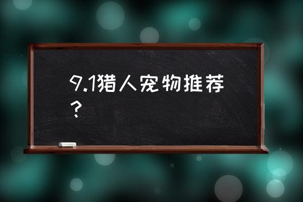 魔兽猎人宠物大全 9.1猎人宠物推荐？