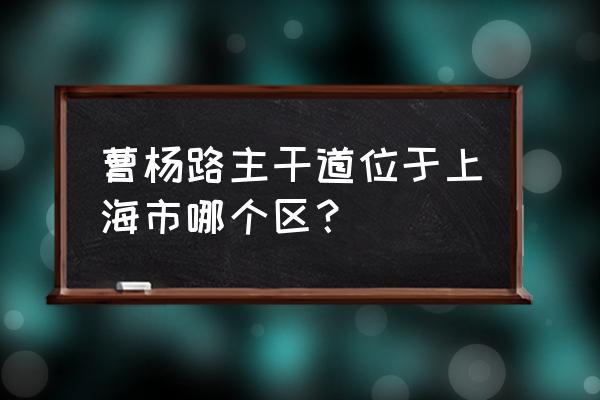 曹杨路是几号地铁 曹杨路主干道位于上海市哪个区？