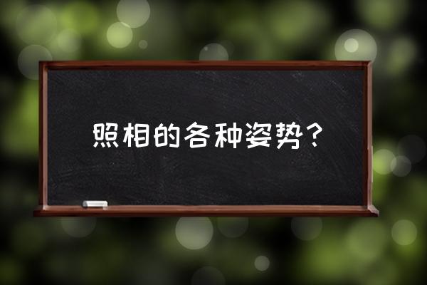 照相造型姿势 照相的各种姿势？