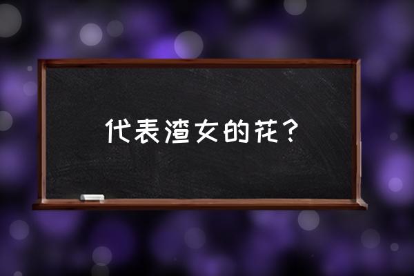 坏女人花花语 代表渣女的花？