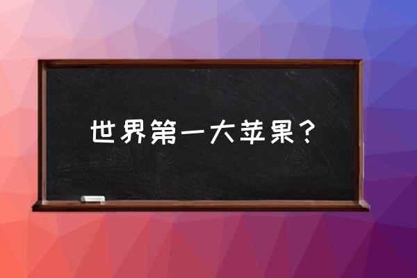 世界一号苹果产地在哪里 世界第一大苹果？