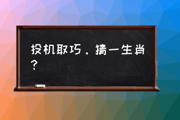 投机取巧的意思是什么生肖 投机取巧。猜一生肖？