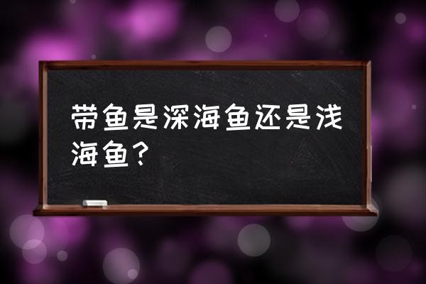 带鱼是不是深海鱼 带鱼是深海鱼还是浅海鱼？