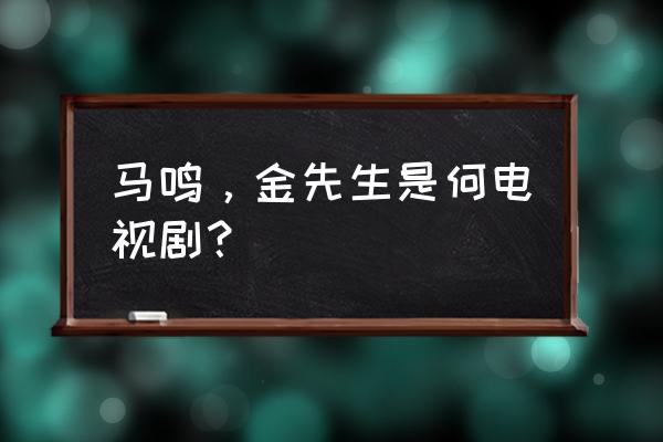 非常小子马鸣加讲了什么 马鸣，金先生是何电视剧？