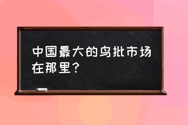 大型花鸟市场 中国最大的鸟批市场在那里？