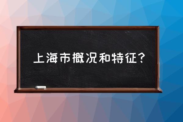 上海简介概况 上海市概况和特征？