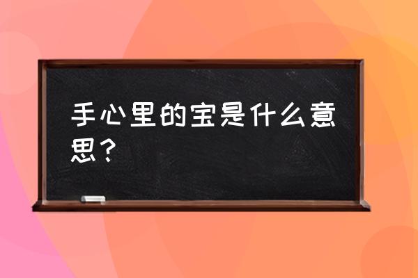 手心里的宝是啥意思 手心里的宝是什么意思？