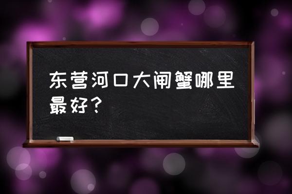 黄河口大闸蟹特点 东营河口大闸蟹哪里最好？