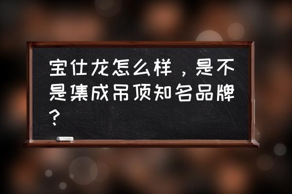 宝仕龙集成吊顶灯 宝仕龙怎么样，是不是集成吊顶知名品牌？