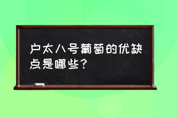 户太八号哪里产的 户太八号葡萄的优缺点是哪些？