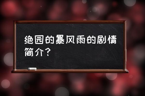 绝园的暴风雨无修 绝园的暴风雨的剧情简介？