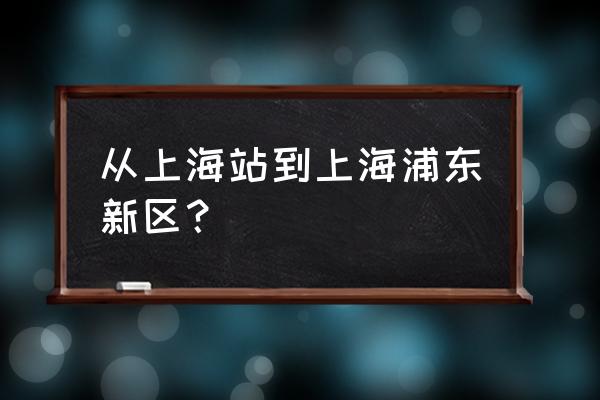 从上海站到浦东有多远 从上海站到上海浦东新区？