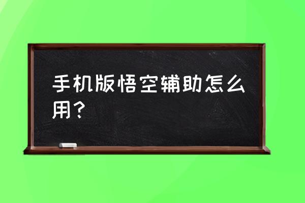 洛克王国悟空辅助器 手机版悟空辅助怎么用？