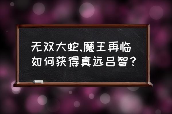 真远吕智怎么获得 无双大蛇.魔王再临如何获得真远吕智？