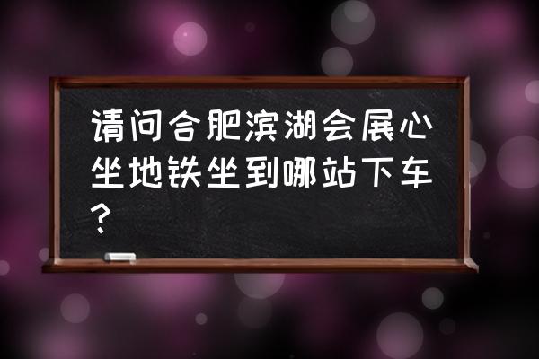 滨湖国际会展中心在哪 请问合肥滨湖会展心坐地铁坐到哪站下车？