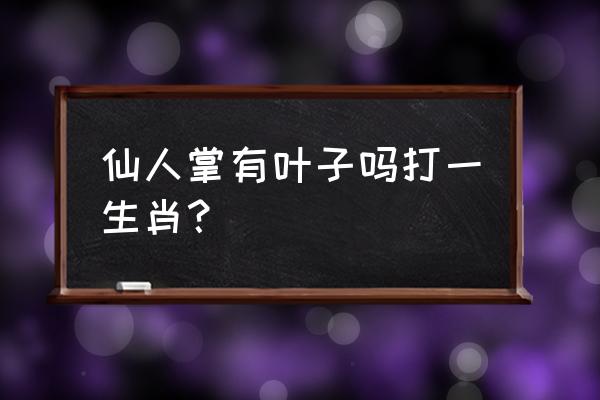 仙人掌有叶子吗打一生肖 仙人掌有叶子吗打一生肖？