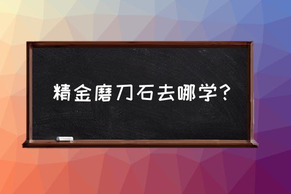 精金磨刀石在哪学 精金磨刀石去哪学？