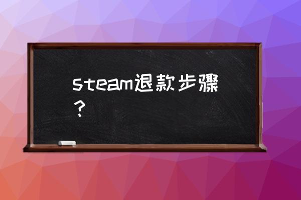 steam退款操作 steam退款步骤？