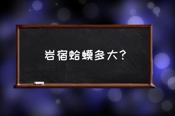 蛤蟆岩宿真身 岩宿蛤蟆多大？