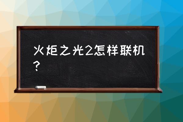 火炬之光2联机有延迟 火炬之光2怎样联机？