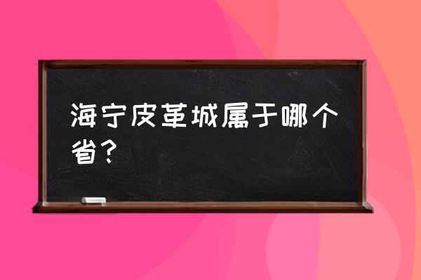 海宁皮革城在哪个省哪个市 海宁皮革城属于哪个省？