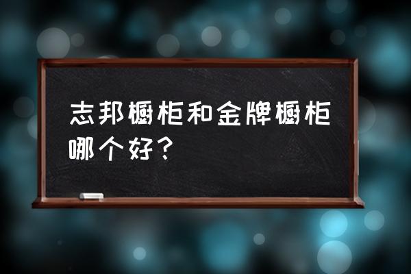 金牌橱柜和志邦橱柜哪个好 志邦橱柜和金牌橱柜哪个好？