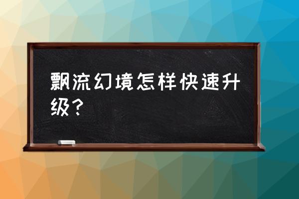 新飘流幻境攻略 飘流幻境怎样快速升级？