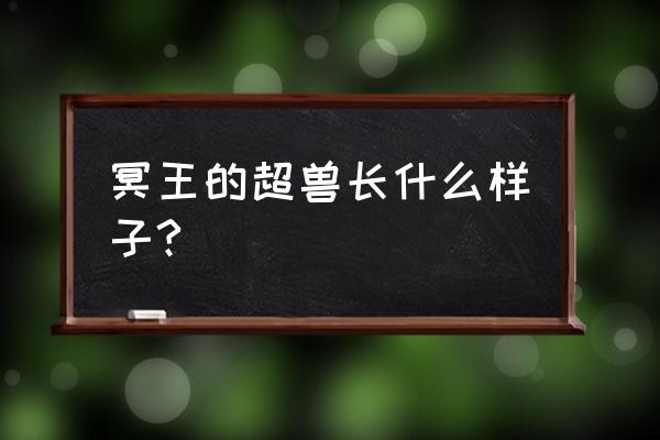 千面英雄超兽 冥王的超兽长什么样子?