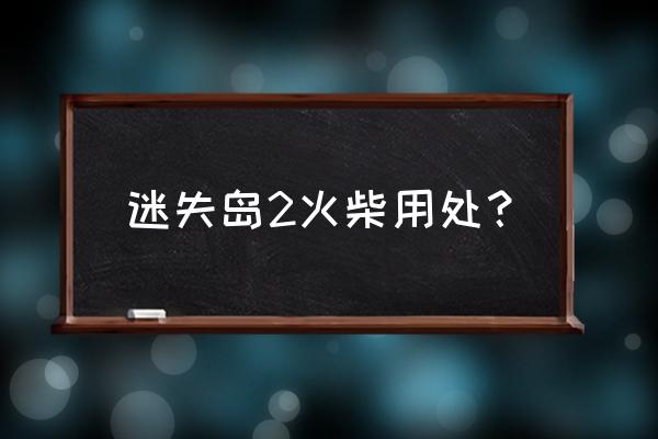 迷失岛2攻略汇总 迷失岛2火柴用处？