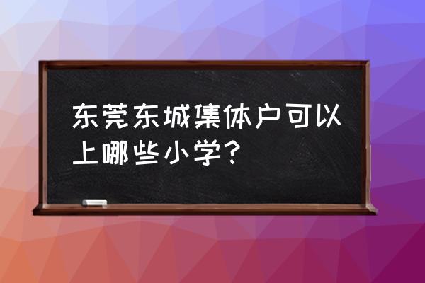 东莞中信阳光假日 东莞东城集体户可以上哪些小学？