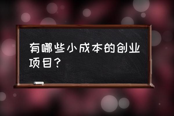 小成本时尚创业项目 有哪些小成本的创业项目？