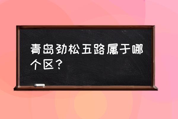 浮山后六小区属于哪个街道 青岛劲松五路属于哪个区？