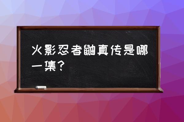 火影忍者鼬真传篇在第几集 火影忍者鼬真传是哪一集？