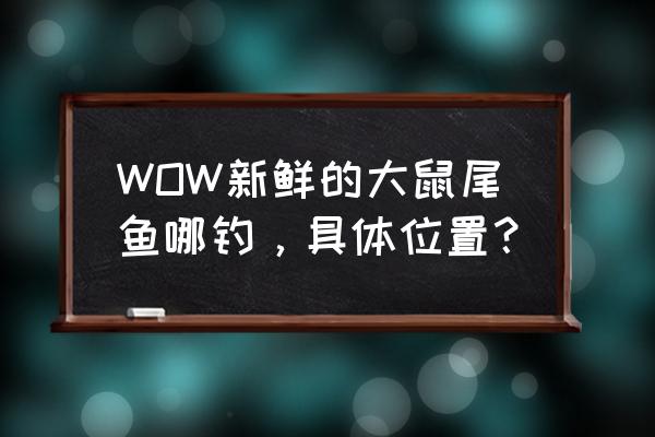 wow新鲜的大鼠尾鱼 WOW新鲜的大鼠尾鱼哪钓，具体位置？