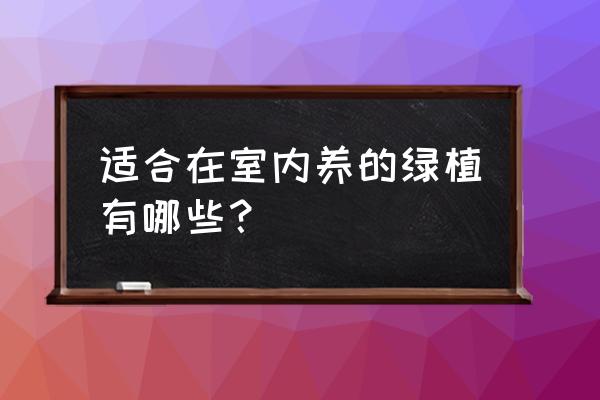 室内观叶植物100种 适合在室内养的绿植有哪些？