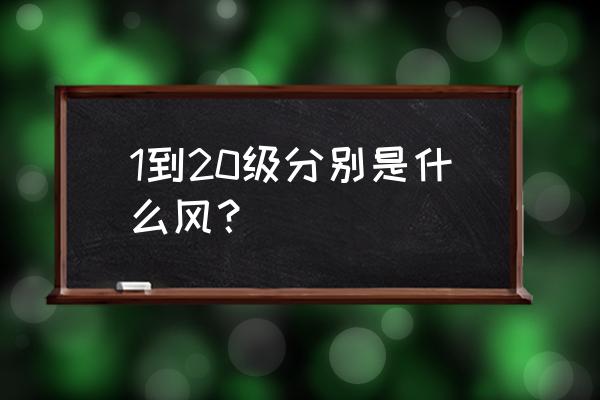 风力等级划分为 1到20级分别是什么风？