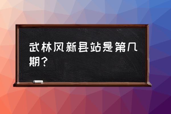 武林风最新一期比赛2 武林风新县站是第几期？