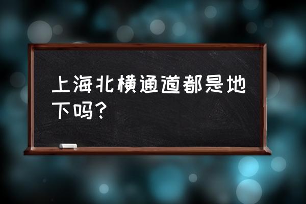 北横通道出入口 上海北横通道都是地下吗？