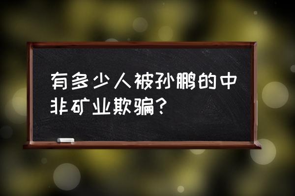 邦宝益智最新消息 有多少人被孙鹏的中非矿业欺骗？